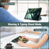 iPad Pro 11 Inch (2018-2022) Premium TPU Smart Case with Auto Sleep/Wake, Clear View, Pencil Holder, Dark Green - Side View