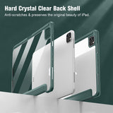 iPad Pro 11 Inch (2018-2022) Premium TPU Smart Case with Auto Sleep/Wake, Clear View, Pencil Holder, Dark Green - 45-Degree Angle