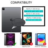 Premium Soft TPU Case for iPad Pro 11 Inch (2018-2022) with Auto Sleep/Wake, Clear Design, Pencil Holder, and Stand - Grey - Front View