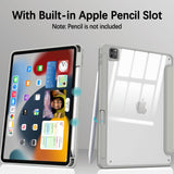 Premium Soft TPU Case for iPad Pro 11 Inch (2018-2022) with Auto Sleep/Wake, Clear Design, Pencil Holder, and Stand - Grey - Top-Down View