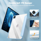 Premium Ice Blue TPU Case for iPad Pro 11 (2018-2022) with Auto Sleep/Wake, Stand Feature & Pencil Holder