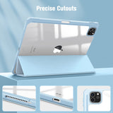 Premium Ice Blue TPU Case for iPad Pro 11 (2018-2022) with Auto Sleep/Wake, Stand Feature & Pencil Holder