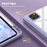 iPad Pro 11 Inch 2020-2022 Soft Tpu Smart Premium Case Auto Sleep Wake Stand Clear Cover Pencil holder Purple - Rear View