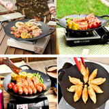 Cast Iron 36cm Korean Japanese BBQ Barbecue Grill Pan Plate Round Griddle Plate Indoor outdoor - 45-Degree Angle