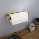 Gold Kitchen Bathroom Paper Holder Towel Holder Self Adhesive or Screw Mount 31cm - Side View