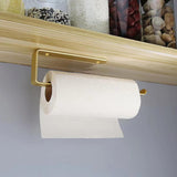 Gold Kitchen Bathroom Paper Holder Towel Holder Self Adhesive or Screw Mount 31cm - Close-Up Angle