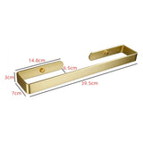 Gold Kitchen Bathroom Paper Holder Towel Holder Self Adhesive or Screw Mount 40cm - Front View