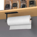 Kitchen Paper Holder Under Cabinet Wall Mount Adhesive Paper Towel Holder Rectangle Black - 45-Degree Angle