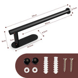 Kitchen Paper Holder Under Cabinet Wall Mount Adhesive Paper Towel Holder Black - Top-Down View