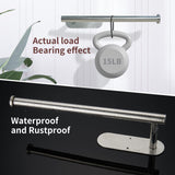 Kitchen Paper Holder Under Cabinet Wall Mount Adhesive Paper Towel Holder Silver - Rear View