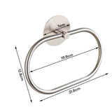 Bathroom Towel Ring Bathroom Towel Rack Adhesive Hand Towels Holder Towel Hanger Silver - Side View