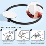 Bathroom Towel Ring Bathroom Towel Rack Adhesive Hand Towels Holder Towel Hanger Round Black - Top-Down View