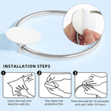 Bathroom Towel Ring Bathroom Towel Rack Adhesive Hand Towels Holder Towel Hanger Round Silver - 45-Degree Angle