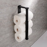 Kitchen Paper Holder Under Cabinet Screw Wall Mount Adhesive Paper Towel Holder Rectangle Black - 45-Degree Angle