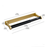 Kitchen Paper Holder Under Cabinet Screw Wall Mount Adhesive Paper Towel Holder Rectangle Gold - Side View
