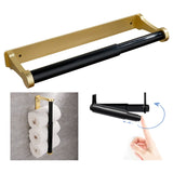 Kitchen Paper Holder Under Cabinet Screw Wall Mount Adhesive Paper Towel Holder Rectangle Gold - Top-Down View