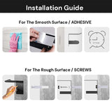 Kitchen Paper Holder Under Cabinet Screw Wall Mount Adhesive Paper Towel Holder Rectangle Gold - Low Angle