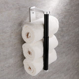 Kitchen Paper Holder Under Cabinet Screw Wall Mount Adhesive Paper Towel Holder Rectangle Silver - Rear View
