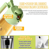 600ml Multifunctional Glass Oil Sprayer Dispenser for Kitchen Cooking and BBQ - Green - Side View