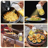 600ml Dual-Function Glass Oil Sprayer Dispenser for Cooking, Baking, and BBQ - White - Low Angle