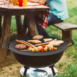 Korean Grill Pan Nonstick 6 Layer 40cm Round BBQ Griddle Indoor or Outdoor Cooking - Top-Down View
