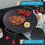 Korean Grill Pan Nonstick 6 Layer 40cm Round BBQ Griddle Indoor or Outdoor Cooking - 45-Degree Angle