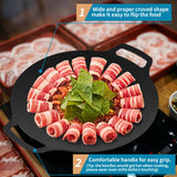 Korean Grill Pan Nonstick 6 Layer 40cm Round BBQ Griddle Indoor or Outdoor Cooking - Rear View