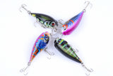 4x 5.5cm Popper Crank Bait Fishing Lure Lures Surface Tackle Saltwater - Side View