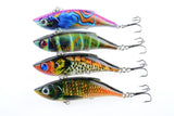 4x 8cm Vib Bait Fishing Lure Lures Hook Tackle Saltwater - Rear View