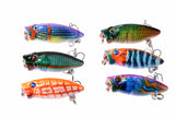 6X 3.5cm Popper Poppers Fishing Lure Lures Surface Tackle Fresh Saltwater - Front View