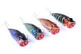 4X 6.5cm Popper Poppers Fishing Lure Lures Surface Tackle Fresh Saltwater - 45-Degree Angle
