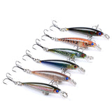 6x Popper Poppers 5cm Minnow Fishing Lure Lures Surface Tackle Fresh Saltwater - Top-Down View
