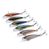 6x Popper Poppers 5cm Minnow Fishing Lure Lures Surface Tackle Fresh Saltwater - 45-Degree Angle