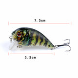 6x Popper Poppers 5cm Fishing Lure Lures Surface Tackle Fresh Saltwater - Front View