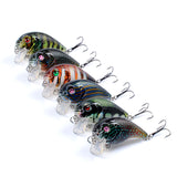 6x Popper Poppers 5cm Fishing Lure Lures Surface Tackle Fresh Saltwater - 45-Degree Angle