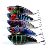 5X Popper Poppers Fishing Vib Lure Lures Surface Tackle Fresh Saltwater - Front View