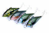 4x 8.5cm Vib Bait Fishing Lure Lures Hook Tackle Saltwater - Top-Down View