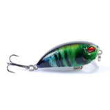 6x Popper Poppers 5.1cm Fishing Lure Lures Surface Tackle Fresh Saltwater - Side View