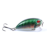 6x Popper Poppers 5.1cm Fishing Lure Lures Surface Tackle Fresh Saltwater - Top-Down View
