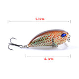 6x Popper Poppers 5.1cm Fishing Lure Lures Surface Tackle Fresh Saltwater - 45-Degree Angle