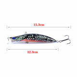 5X Popper Poppers 12.3cm Fishing Lure Lures Surface Tackle Fresh Saltwater - Front View