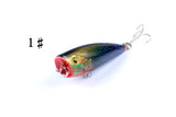 6X 6cm Popper Poppers Fishing Lure Lures Surface Tackle Fresh Saltwater - Top-Down View