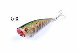6X 6cm Popper Poppers Fishing Lure Lures Surface Tackle Fresh Saltwater - Low Angle