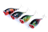 4X 6.5cm Popper Poppers Fishing Lure Lures Surface Tackle Fresh Saltwater - Top-Down View