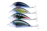 4x 7.5cm Popper Crank Bait Fishing Lure Lures Surface Tackle Saltwater - Top-Down View