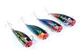 4X 6.8cm Popper Poppers Fishing Lure Lures Surface Tackle Saltwater - Top-Down View
