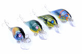 4x 7.5cm Popper Crank Bait Fishing Lure Lures Surface Tackle Saltwater - Top-Down View
