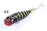 6X 9cm Popper Poppers Fishing Lure Lures Surface Tackle Fresh Saltwater - Low Angle