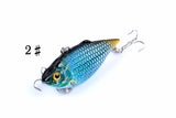 6x 6.5cm Vib Bait Fishing Lure Lures Hook Tackle Saltwater - Top-Down View