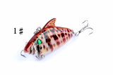 4x 5.5cm Vib Bait Fishing Lure Lures Hook Tackle Saltwater - Top-Down View